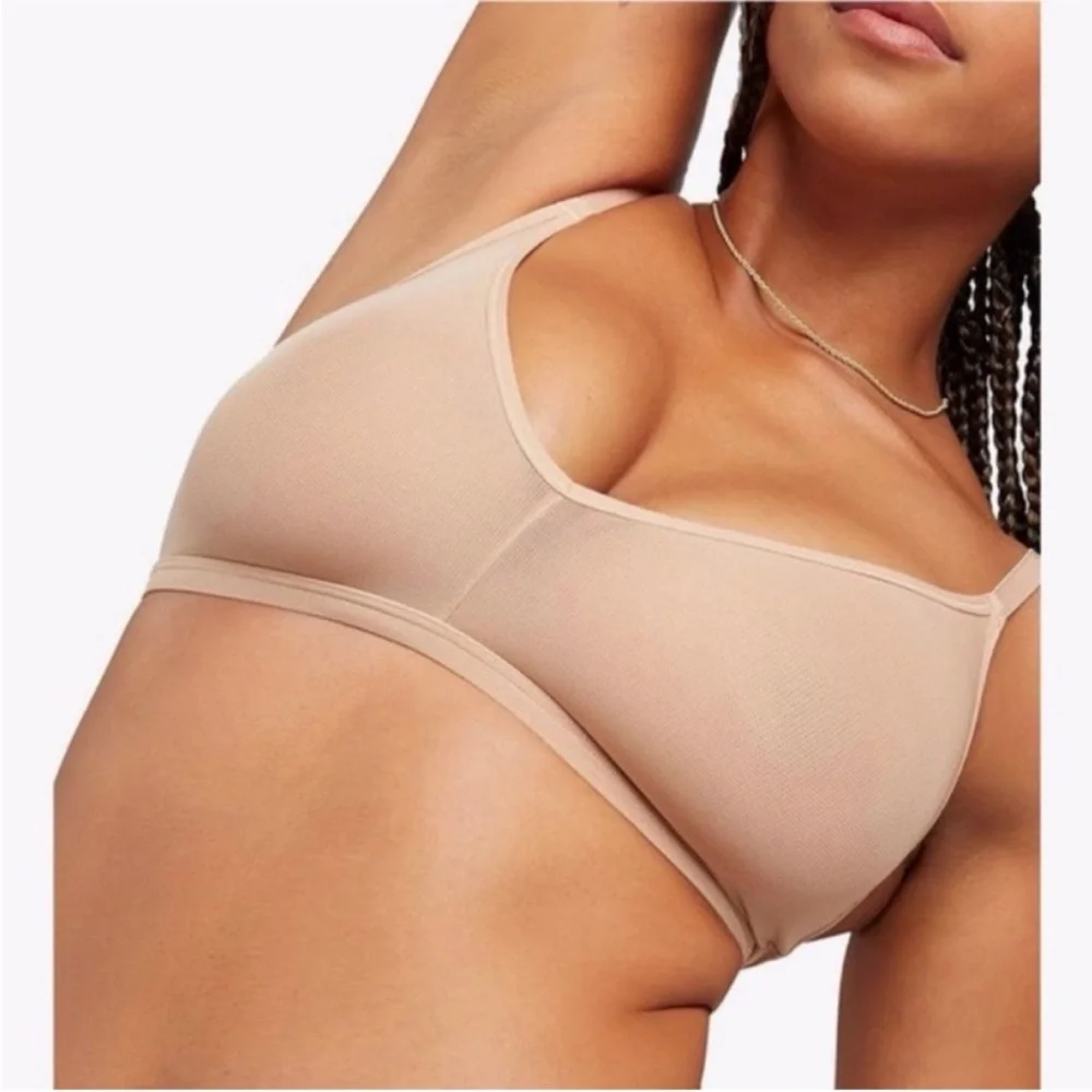 NWOT Quince Belgian Mesh Sheer Bralette Sz M - Picture 3 of 9